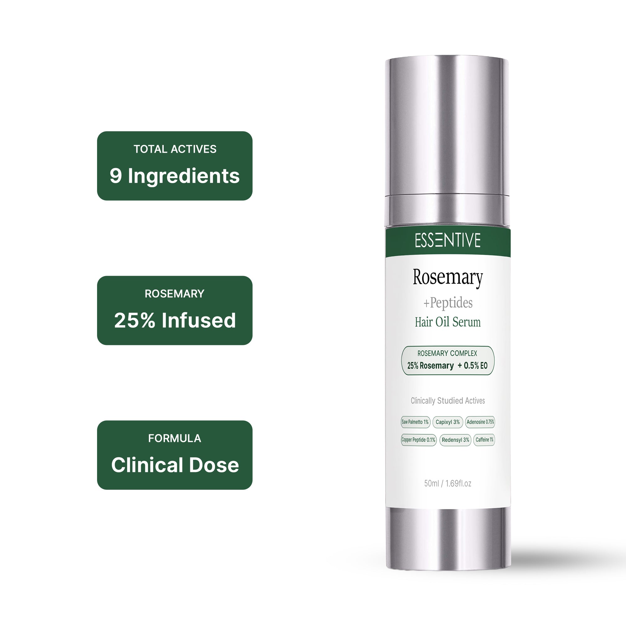Rosemary + Peptides Hair Oil Serum